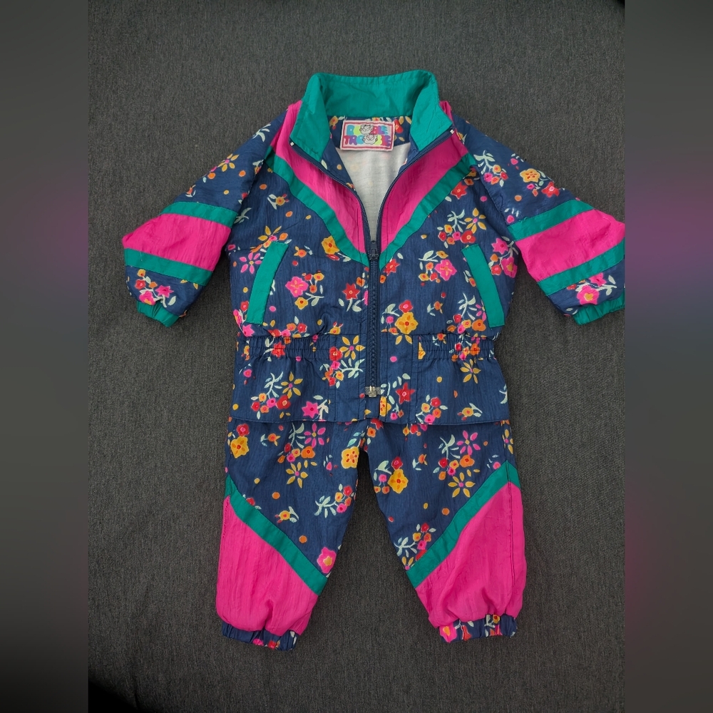 Vintage Floral Baby Windbreaker Set